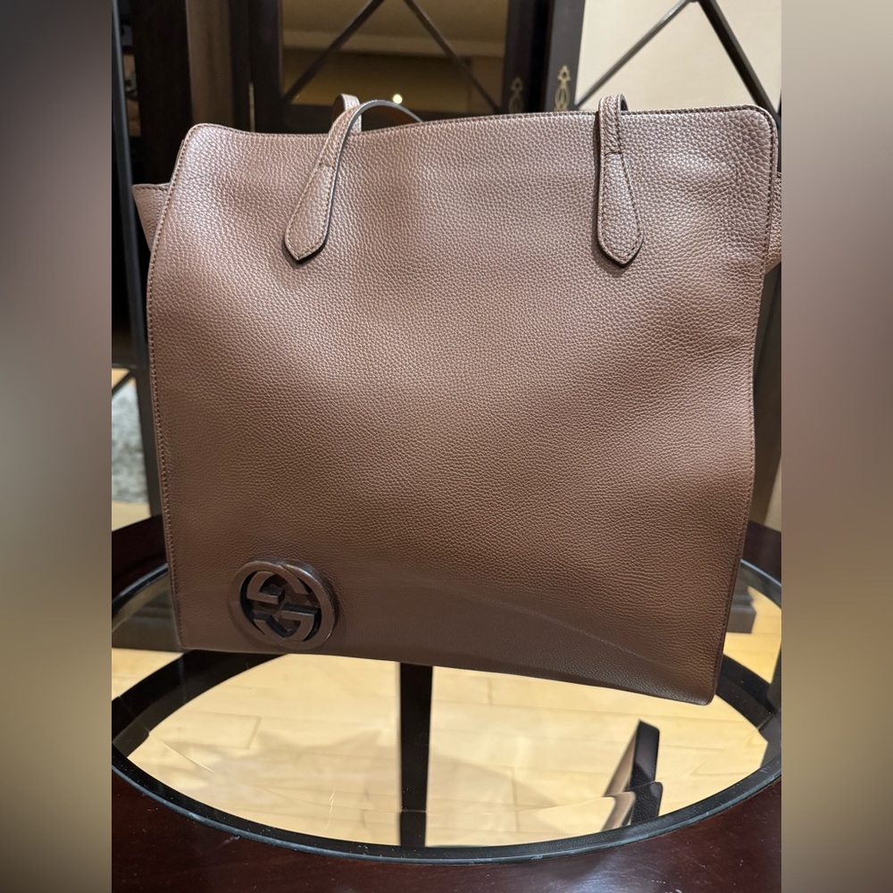 Gucci Brown Leather Tote Bag
